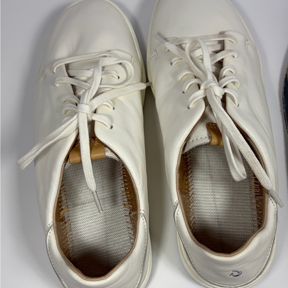 Olukai Wailea White Leather Spikeless Golf Sneaker Women’s 11 Waterproof Unwworn - Picture 8 of 11